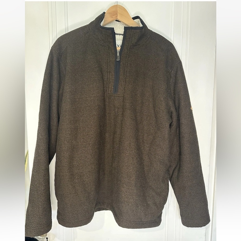 Orvis, Men's, Sherpa Lined Pullover, Brown,  Size large